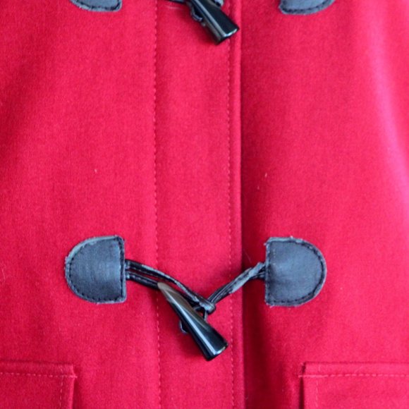 Tommy Hilfiger Red Wool Blend Pea Coat With Toggle Closure Womens M - Picture 4 of 16